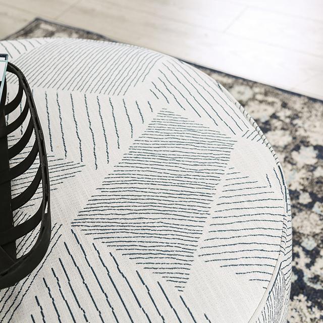CHANCERY Ottoman, Gray/Navy - Casa Morelos / Coahuila Furniture (Oklahoma City, OK)