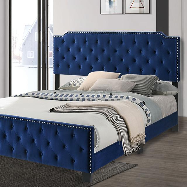 Charlize Bed Grey & Navy - Casa Morelos / Coahuila Furniture (Oklahoma City, OK)