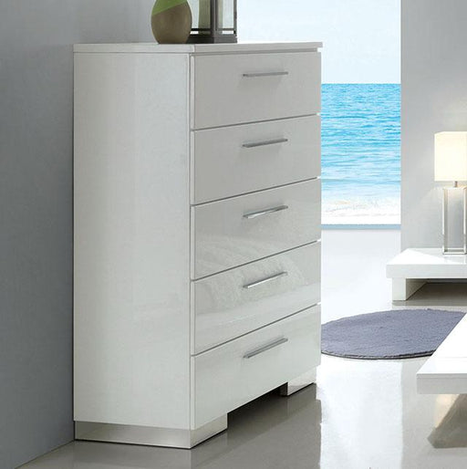 Christie Glossy White Chest - Casa Morelos / Coahuila Furniture (Oklahoma City, OK)
