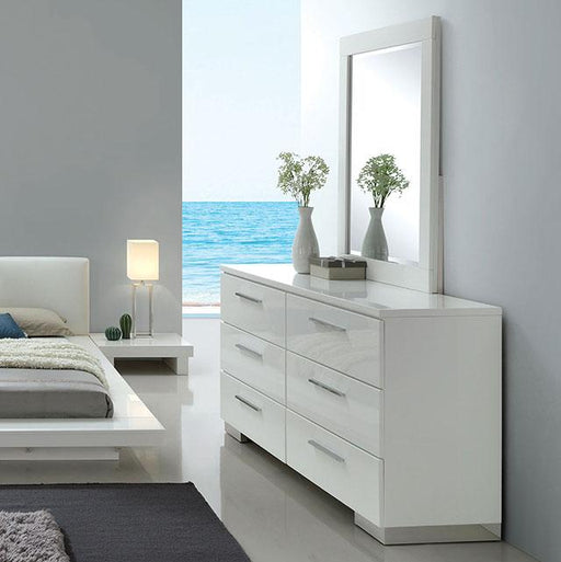 Christie Glossy White Dresser - Casa Morelos / Coahuila Furniture (Oklahoma City, OK)