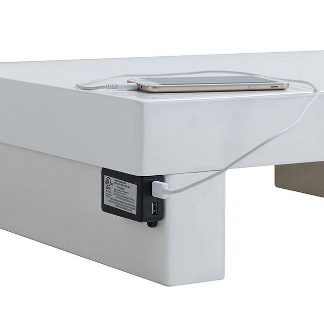 Christie Glossy White Night Stand - Casa Morelos / Coahuila Furniture (Oklahoma City, OK)
