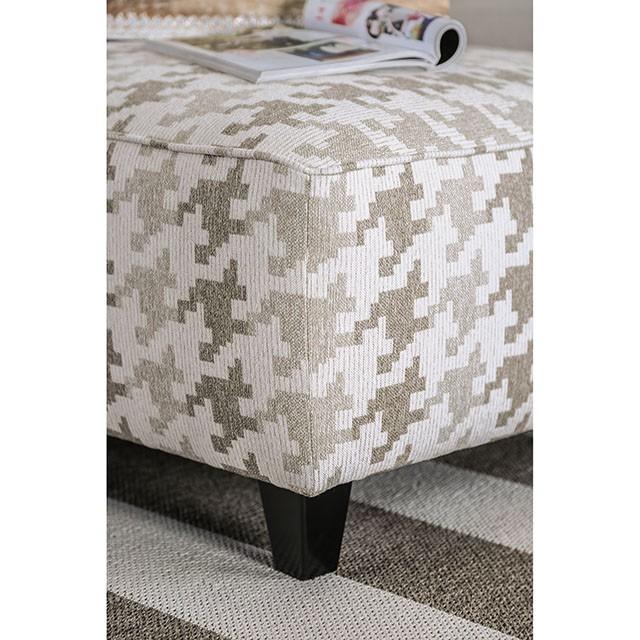Christine Light Gray/Pattern Ottoman - Casa Morelos / Coahuila Furniture (Oklahoma City, OK)
