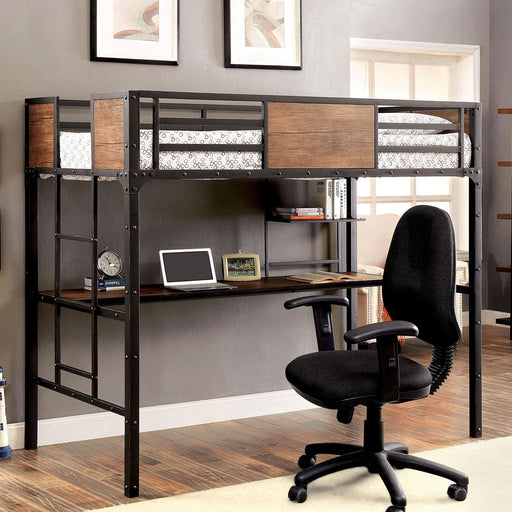 CLAPTON Black Twin Bed w/ Workstation - Casa Morelos / Coahuila Furniture (Oklahoma City, OK)