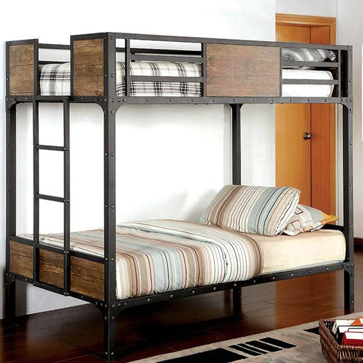 CLAPTON Black Twin/Twin Bunk Bed - Casa Morelos / Coahuila Furniture (Oklahoma City, OK)