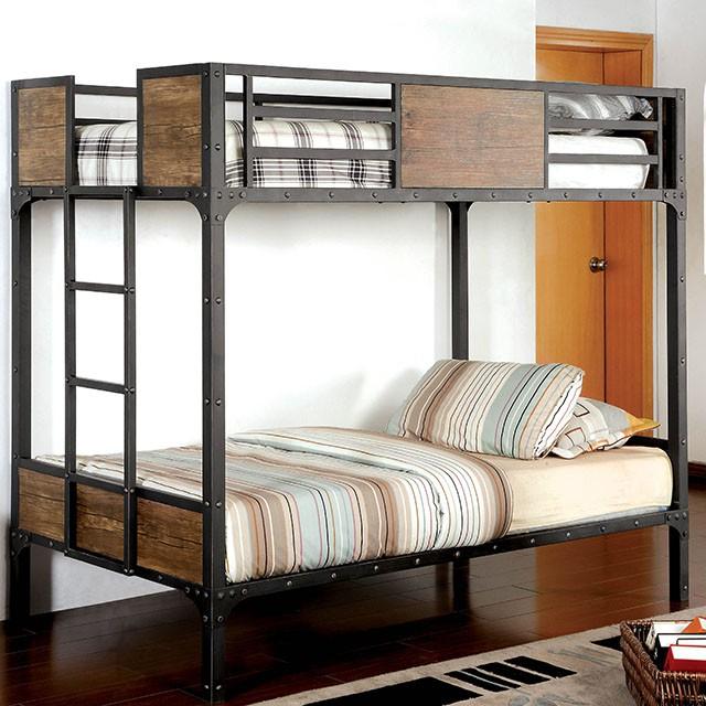 CLAPTON Black Twin/Twin Bunk Bed - Casa Morelos / Coahuila Furniture (Oklahoma City, OK)
