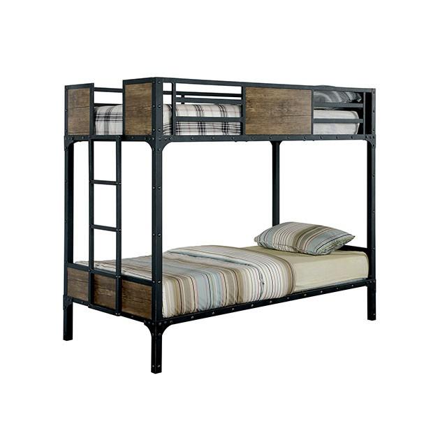 CLAPTON Black Twin/Twin Bunk Bed - Casa Morelos / Coahuila Furniture (Oklahoma City, OK)