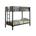 CLAPTON Black Twin/Twin Bunk Bed - Casa Morelos / Coahuila Furniture (Oklahoma City, OK)