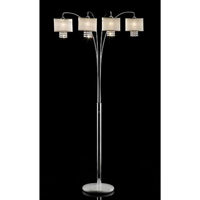 Claris Ivory/Chrome Arch Lamp, Hanging Crystal - Casa Morelos / Coahuila Furniture (Oklahoma City, OK)