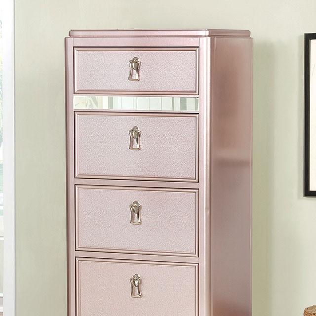 Ariston Rose Gold Swivel Chest - Casa Morelos / Coahuila Furniture (Oklahoma City, OK)