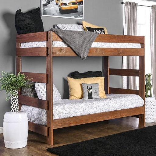 Arlette Twin/Twin Bunk Bed Brown, Black, Gray, & White - Casa Morelos / Coahuila Furniture (Oklahoma City, OK)