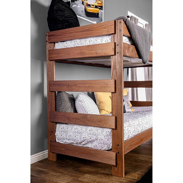 Arlette Twin/Twin Bunk Bed Brown, Black, Gray, & White - Casa Morelos / Coahuila Furniture (Oklahoma City, OK)