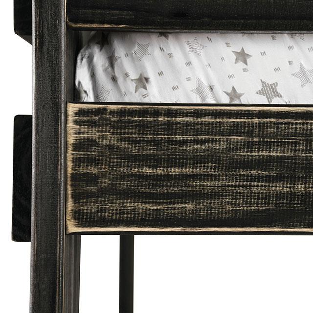 Arlette Twin/Twin Bunk Bed Brown, Black, Gray, & White - Casa Morelos / Coahuila Furniture (Oklahoma City, OK)