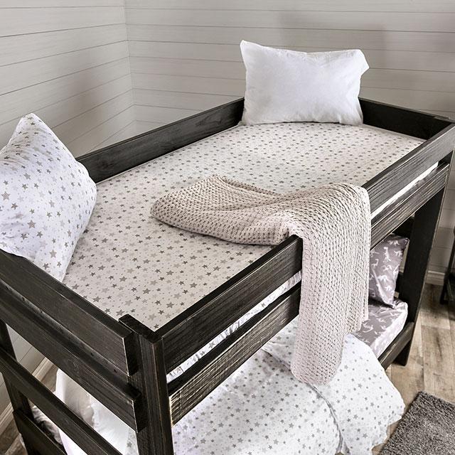 Arlette Twin/Twin Bunk Bed Brown, Black, Gray, & White - Casa Morelos / Coahuila Furniture (Oklahoma City, OK)