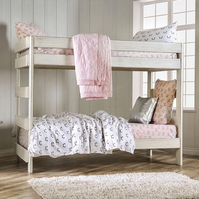 Arlette Twin/Twin Bunk Bed Brown, Black, Gray, & White - Casa Morelos / Coahuila Furniture (Oklahoma City, OK)