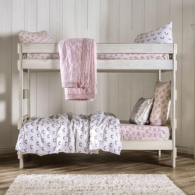 Arlette Twin/Twin Bunk Bed Brown, Black, Gray, & White - Casa Morelos / Coahuila Furniture (Oklahoma City, OK)