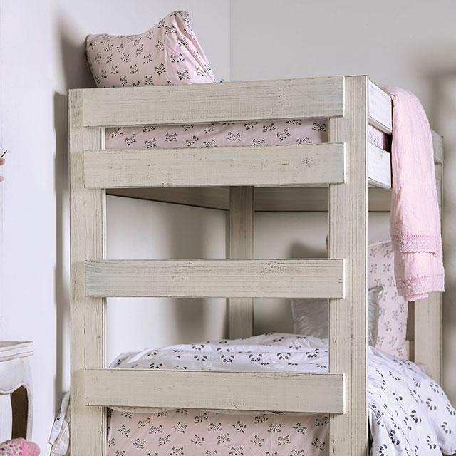 Arlette Twin/Twin Bunk Bed Brown, Black, Gray, & White - Casa Morelos / Coahuila Furniture (Oklahoma City, OK)