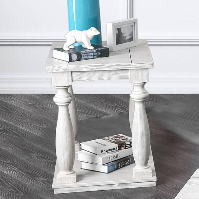 Arlington Antique White End Table - Casa Morelos / Coahuila Furniture (Oklahoma City, OK)