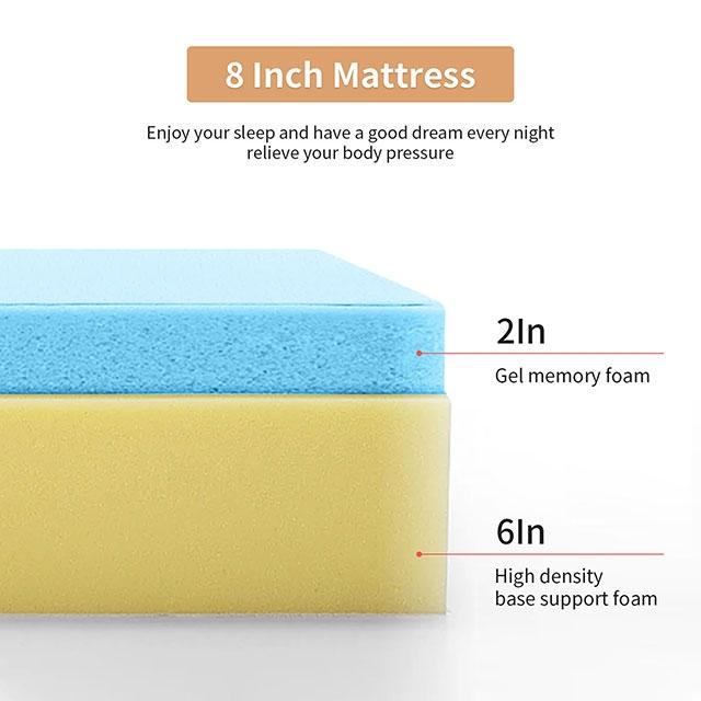 Artemisia 8" Memory Foam Mattress White - Casa Morelos / Coahuila Furniture (Oklahoma City, OK)