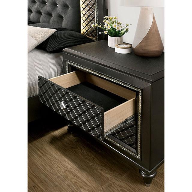 Demetria Metallic Gray Night Stand - Casa Morelos / Coahuila Furniture (Oklahoma City, OK)