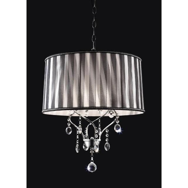 Arya Black/Chrome Ceiling Lamp, Hanging Crystal - Casa Morelos / Coahuila Furniture (Oklahoma City, OK)