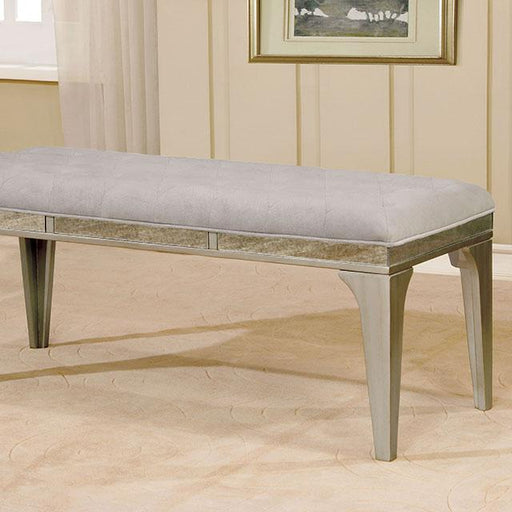 DIOCLES Silver/Light Gray Bench - Casa Morelos / Coahuila Furniture (Oklahoma City, OK)