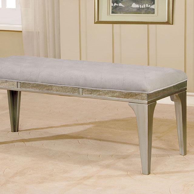 DIOCLES Silver/Light Gray Bench - Casa Morelos / Coahuila Furniture (Oklahoma City, OK)