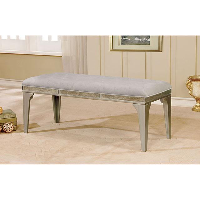 DIOCLES Silver/Light Gray Bench - Casa Morelos / Coahuila Furniture (Oklahoma City, OK)
