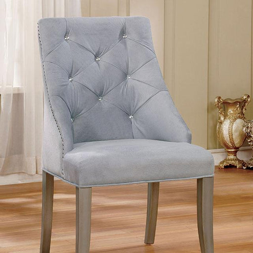 DIOCLES Silver/Light Gray Side Chair (2/CTN) - Casa Morelos / Coahuila Furniture (Oklahoma City, OK)