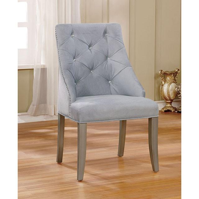 DIOCLES Silver/Light Gray Side Chair (2/CTN) - Casa Morelos / Coahuila Furniture (Oklahoma City, OK)