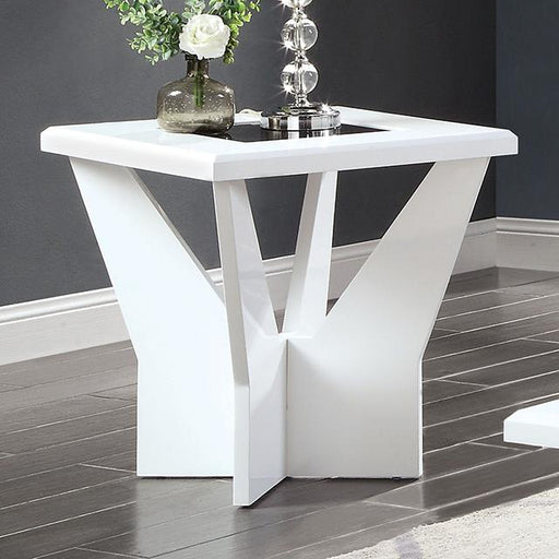 DUBENDORF End Table, White - Casa Morelos / Coahuila Furniture (Oklahoma City, OK)