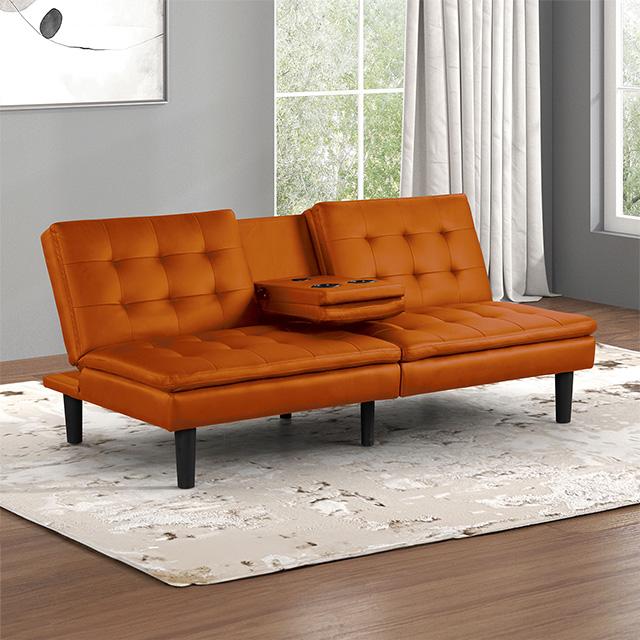 Eidsberg Futon Sofa Bed Orange, Grey, Brown, & Black - Casa Morelos / Coahuila Furniture (Oklahoma City, OK)