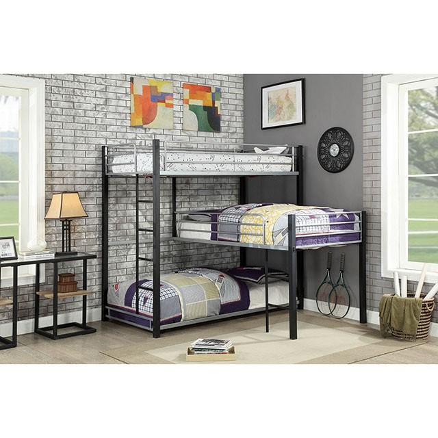 Aubrey Sand Black Twin Triple Decker Bed - Casa Morelos / Coahuila Furniture (Oklahoma City, OK)