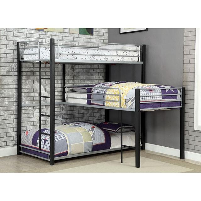 Aubrey Sand Black Twin Triple Decker Bed - Casa Morelos / Coahuila Furniture (Oklahoma City, OK)