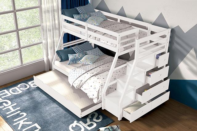 Ellington Twin/Full Bunk Bed White & Espresso - Casa Morelos / Coahuila Furniture (Oklahoma City, OK)