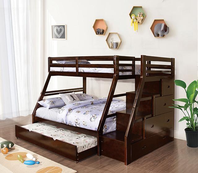 Ellington Twin/Full Bunk Bed White & Espresso - Casa Morelos / Coahuila Furniture (Oklahoma City, OK)