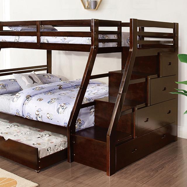 Ellington Twin/Full Bunk Bed White & Espresso - Casa Morelos / Coahuila Furniture (Oklahoma City, OK)