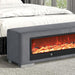 Elnath Bench w/ Visual Wood Log Fireplace Gray - Casa Morelos / Coahuila Furniture (Oklahoma City, OK)