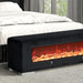 Elnath Bench w/ Visual Wood Log Fireplace Gray - Casa Morelos / Coahuila Furniture (Oklahoma City, OK)