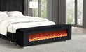 Elnath Bench w/ Visual Wood Log Fireplace Gray - Casa Morelos / Coahuila Furniture (Oklahoma City, OK)