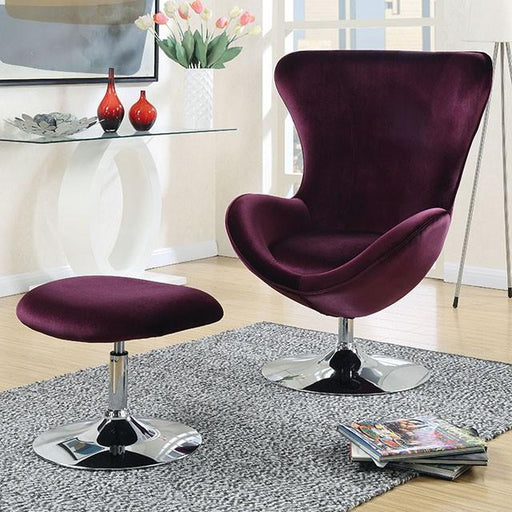 Eloise Purple Accent Chair w/ Ottoman - Casa Morelos / Coahuila Furniture (Oklahoma City, OK)