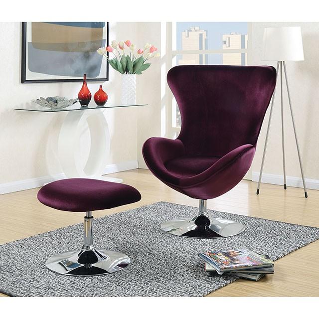 Eloise Purple Accent Chair w/ Ottoman - Casa Morelos / Coahuila Furniture (Oklahoma City, OK)