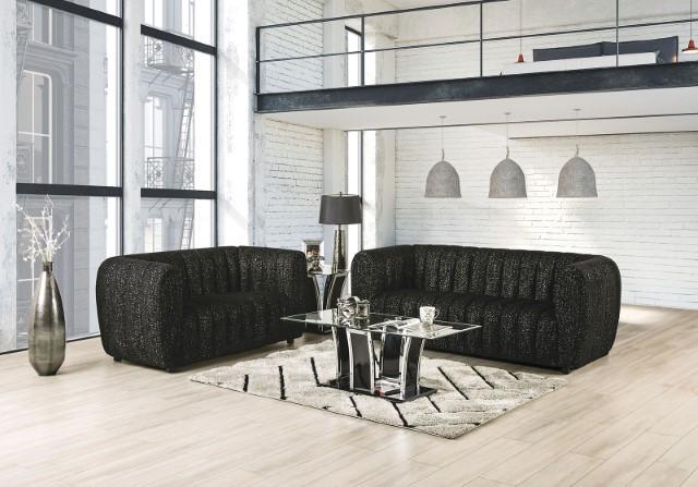 AVERSA Loveseat, Black, Gray, & White - Casa Morelos / Coahuila Furniture (Oklahoma City, OK)