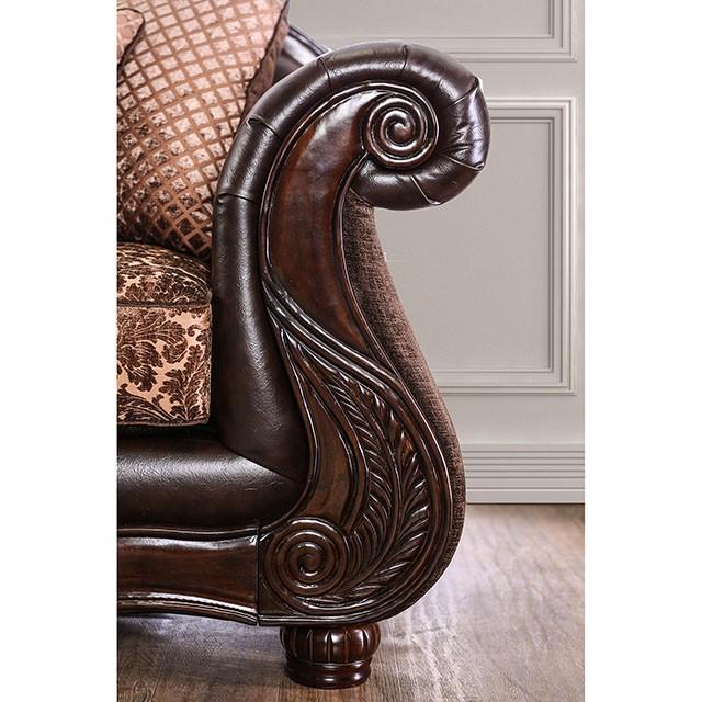ELPIS Brown/Espresso Sofa - Casa Morelos / Coahuila Furniture (Oklahoma City, OK)