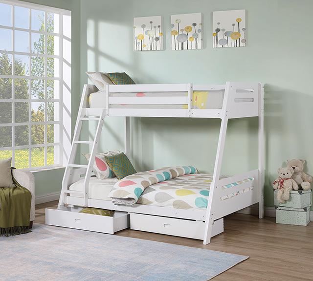Emilee Twin/Full Bunk Bed White, Grey, Espresso, & Black - Casa Morelos / Coahuila Furniture (Oklahoma City, OK)