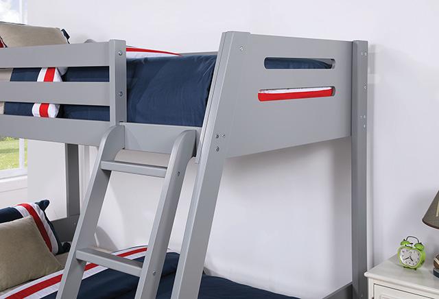 Emilee Twin/Full Bunk Bed White, Grey, Espresso, & Black - Casa Morelos / Coahuila Furniture (Oklahoma City, OK)