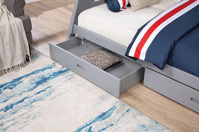 Emilee Twin/Full Bunk Bed White, Grey, Espresso, & Black - Casa Morelos / Coahuila Furniture (Oklahoma City, OK)