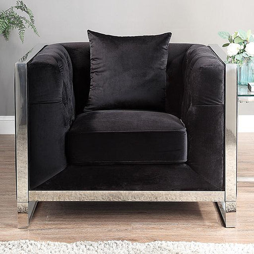 EVADNE Chair w/ Pillow, Black - Casa Morelos / Coahuila Furniture (Oklahoma City, OK)