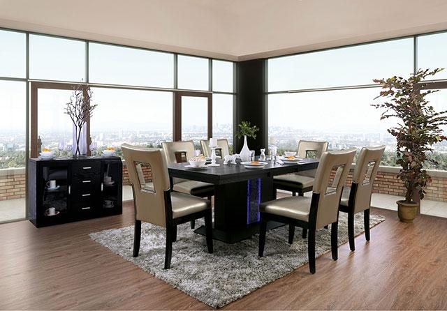 Evangeline Black/Beige Dining Table - Casa Morelos / Coahuila Furniture (Oklahoma City, OK)