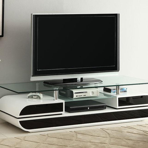 Evos Black/White 63" TV Console - Casa Morelos / Coahuila Furniture (Oklahoma City, OK)