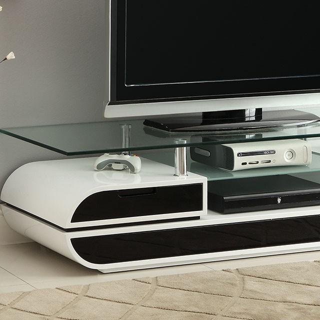 Evos Black/White 63" TV Console - Casa Morelos / Coahuila Furniture (Oklahoma City, OK)
